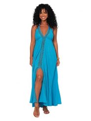 Aller Simplement Sukienka w kolorze niebieskim rozmiar: 34-40. Niebieskie sukienki damskie Aller Simplement, bez wzorów, z bawełny, bez ramiączek. Za 86.99 zł.