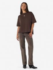 Noisy may Koszulka "Kim" w kolorze ciemnobrązowym rozmiar: XL. Brązowe bluzki damskie Noisy may, xl, bez wzorów, z bawełny, bez kołnierzyka, bez ramiączek. Za 66.00 zł.