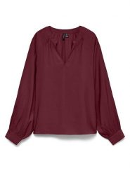 Vero Moda Bluzka w kolorze bordowym rozmiar: M. Czerwone bluzki damskie Vero Moda, m, bez wzorów, bez kołnierzyka, bez ramiączek. Za 109.95 zł.