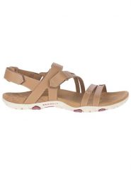 Merrell Skórzane sandały "Sandspur Rose Convert" w kolorze beżowym rozmiar: 38. Brązowe sandały damskie Merrell, bez wzorów, z otwartym noskiem, bez obcasa, bez zapięcia. Za 241.56 zł.