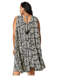 Aller Simplement Sukienka w kolorze czarno-kremowym rozmiar: 42-58. Brązowe sukienki damskie Aller Simplement, bez wzorów, bez ramiączek. Za 78.99 zł.