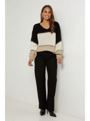 L'armoire de Suzette Sweter w kolorze czarno-kremowym rozmiar: 38/40. Brązowe swetry klasyczne damskie L'armoire de Suzette, l, bez kołnierzyka. Za 117.99 zł.