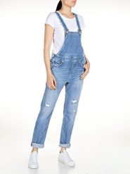 Replay Ogrodniczki dżinsowe w kolorze niebieskim rozmiar: M. Niebieskie kombinezony damskie Replay, m, bez wzorów, bez kołnierzyka, bez ramiączek. Za 436.14 zł.