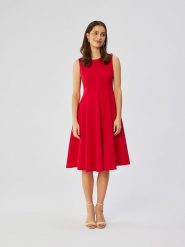 Stylove Sukienka w kolorze czerwonym rozmiar: L. Czerwone sukienki damskie Stylove, bez wzorów, bez ramiączek. Za 210.32 zł.