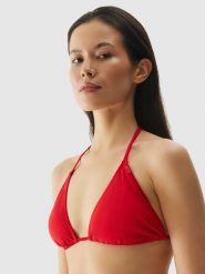 4F Góra od bikini damska - czerwona S. Czerwone bikini 4F, bez wzorów, z elastanu. W wyprzedaży za 19.99 zł.