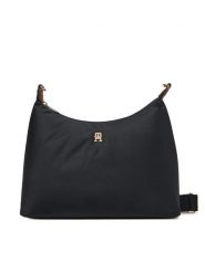 Tommy Hilfiger Torebka Popette Shoulder Bag AW0AW17937 Czarny. Czarne torebki klasyczne damskie Tommy Hilfiger, ze skóry, bez dodatków. Za 269.99 zł.