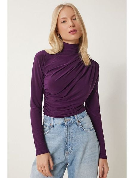 Happiness Istanbul Koszulka w kolorze fioletowym rozmiar: 38. Różowe koszulki damskie Happiness Istanbul, bez wzorów, bez kołnierzyka, bez ramiączek. Za 56.99 zł.