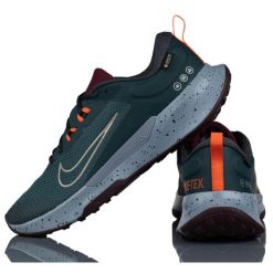Buty do chodzenia damskie Nike Juniper Trail 2 Gtx. Zielone obuwie sportowe damskie Nike, z materiału, bez zapięcia, do biegania. Za 396.00 zł.