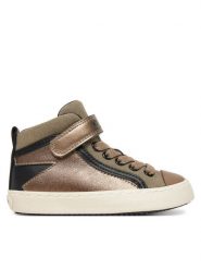 Geox Sneakersy J Kalispera J944GM 0NFGN C0533 M Brązowy. Brązowe buty sportowe dziewczęce Geox, bez wzorów, z materiału, bez zapięcia. Za 219.99 zł.