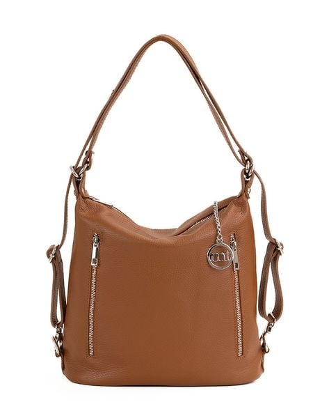 Mia Tomazzi Skórzany plecak "Giulianova" w kolorze jasnobrązowym - 28 x 29 x 12 cm rozmiar: onesize. Brązowe plecaki Mia Tomazzi, bez wzorów, z materiału. Za 260.99 zł.