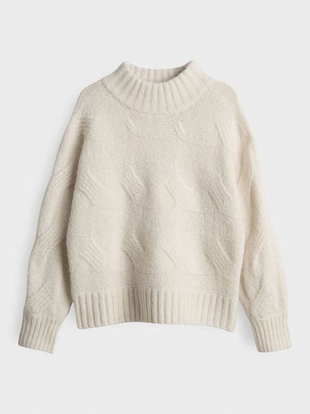OPUS Sweter "Portree" w kolorze kremowym rozmiar: 36. Brązowe swetry klasyczne damskie Opus, z wełny, bez kołnierzyka. Za 199.95 zł.