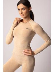 Spaio Koszulka sportowa "Melange" w kolorze beżowym rozmiar: XL. Brązowe koszulki sportowe damskie Spaio, xl, bez wzorów, z materiału, bez ramiączek, outdoorowe. Za 130.99 zł.