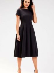 Sukienka Model A569 Black - awama. Czarne sukienki damskie Awama, bez wzorów, z elastanu, biznesowe, bez ramiączek. Za 278.53 zł.