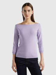 Benetton Sweter w kolorze lawendowym rozmiar: S. Różowe swetry klasyczne damskie Benetton, s, z bawełny, bez kołnierzyka. Za 100.99 zł.