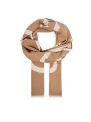 Calvin Klein Szalik LV04F8108G Brązowy jasny. Brązowe szaliki damskie Calvin Klein, bez wzorów, z bawełny. Za 329.99 zł.