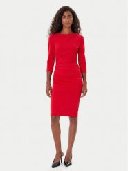 Rinascimento Sukienka koktajlowa CFC0126154003 Czerwony Slim Fit. Czerwone sukienki damskie Rinascimento, bez wzorów, z syntetyku, wizytowe, bez ramiączek. Za 479.99 zł.