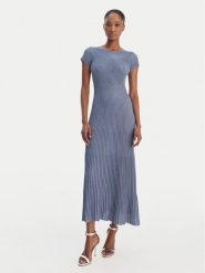 Marella Sukienka dzianinowa Draghi 2613321041 Błękitny Regular Fit. Niebieskie sukienki damskie Marella, bez wzorów, z dzianiny, bez ramiączek. Za 1,629.00 zł.