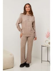 Soft Cashmere 2-częściowy zestaw w kolorze beżowym rozmiar: 38/40. Brązowe swetry klasyczne damskie Soft Cashmere, z kaszmiru, bez kołnierzyka. Za 195.99 zł.