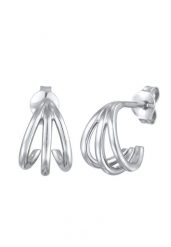 Elli Damskie kolczyki kreole trzy rzędy otwarte z pozłacanego srebra próby 925 Sterling Silver Kolczyki 1 ct. Szare kolczyki damskie Elli, pozłacane, na sztyftcie. Za 203.99 zł.