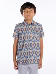 Guess Koszula L3GH02 WFBT0 Niebieski Regular Fit. Niebieskie koszule chłopięce Guess, z aplikacjami, z wiskozy, bez kołnierzyka, bez ramiączek. Za 259.99 zł.