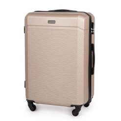 Walizka podróżna twarda duża XL 26' STL945 szampan. Walizki Solier, bez wzorów, z materiału, duże. Za 189.99 zł.