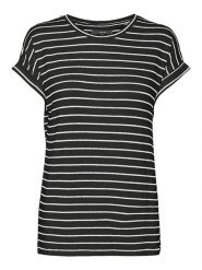 Vero Moda Koszulka w kolorze czarno-białym rozmiar: M. Czarne koszulki damskie Vero Moda, m, bez wzorów, bez kołnierzyka, bez ramiączek. Za 61.46 zł.