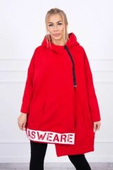 Bluza ocieplana z suwakiem czerwona. Czerwone bluzy damskie KESI, l, bez wzorów, z bawełny, bez kaptura. Za 278.10 zł.