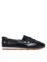 Tommy Hilfiger Baleriny Bella Ballet Sneaker FW0FW09449 Czarny. Czarne balerinki damskie Tommy Hilfiger, bez wzorów, ze skóry. Za 449.99 zł.
