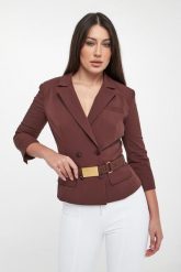Żakiet dwurzędowy z paskiem ELISABETTA FRANCHI. Marynarki i żakiety damskie Elisabetta Franchi, bez wzorów. Za 2,509.00 zł.