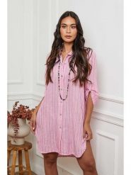 La Compagnie Du Lin Sukienka w kolorze jasnoróżowym rozmiar: XXL. Różowe sukienki damskie La Compagnie Du Lin, bez wzorów, bez ramiączek. Za 96.14 zł.