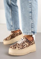 Panterkowe Sneakersy w Stylu Tenisówek na Platformie z Tłoczeniami Firreis. Kombinezony damskie Born2be, bez wzorów, z jeansu, casualowe, bez kołnierzyka, bez ramiączek. Za 84.99 zł.