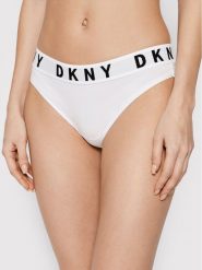 DKNY Stringi DK4529 Biały. Białe stringi DKNY, bez wzorów, z bawełny. Za 59.99 zł.