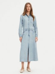 United Colors Of Benetton Sukienka jeansowa 4RZKDV0B5 Niebieski Regular Fit. Niebieskie sukienki damskie United Colors Of Benetton, bez wzorów, z bawełny, bez ramiączek. Za 349.99 zł.