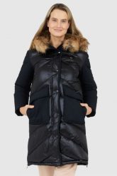 BLAUER Czarna puchowa kurtka Gwendolyn z kapturem. Czarne kurtki damskie Blauer USA, s, bez wzorów, z puchu, z kapturem. W wyprzedaży za 1,649.99 zł.