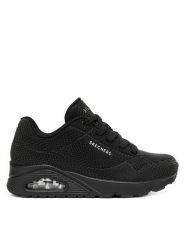 Skechers Sneakersy Uno 177861/BBK Czarny. Czarne obuwie sportowe damskie Skechers, ze skóry, bez zapięcia. Za 299.99 zł.