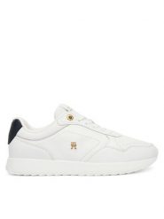 Tommy Hilfiger Sneakersy Corporate Mix Mat Runner FW0FW09318 Biały. Białe obuwie sportowe damskie Tommy Hilfiger, ze skóry, bez zapięcia. Za 449.99 zł.