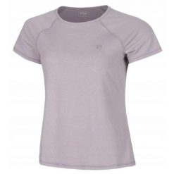 Koszulka tenisowa Fila T-shirt Hailee. Fioletowe koszulki sportowe damskie Fila, bez wzorów, bez ramiączek, tenisowe. Za 199.00 zł.