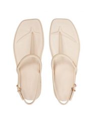 Crocs Sandały Miami Thong Sandal 209793 Beżowy. Brązowe sandały damskie Crocs, bez wzorów, z tworzywa sztucznego, bez obcasa, na płaskiej podeszwie, bez zapięcia. Za 160.65 zł.