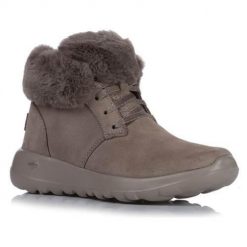 Buty do chodzenia damskie Skechers On-the-go Joy Cozy. Brązowe obuwie sportowe damskie Skechers, z materiału, za kostkę, bez zapięcia, trekkingowe. Za 353.00 zł.