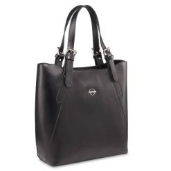 Shopperka skórzana BETLEWSKI BVP-110 CZARNY. Czarne torebki klasyczne damskie Betlewski, ze skóry, bez dodatków. Za 439.99 zł.