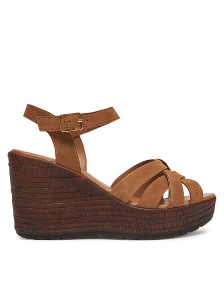 Lasocki Sandały WI23-LEMONE-03 Brązowy. Brązowe sandały damskie Lasocki, bez wzorów, ze skóry, bez obcasa, na koturnie, bez zapięcia. Za 199.99 zł.