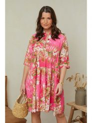 Curvy Lady Sukienka w kolorze różowym ze wzorem rozmiar: 48/50. Różowe sukienki damskie Curvy Lady, bez wzorów, z wiskozy, klasyczne, bez ramiączek. Za 79.03 zł.