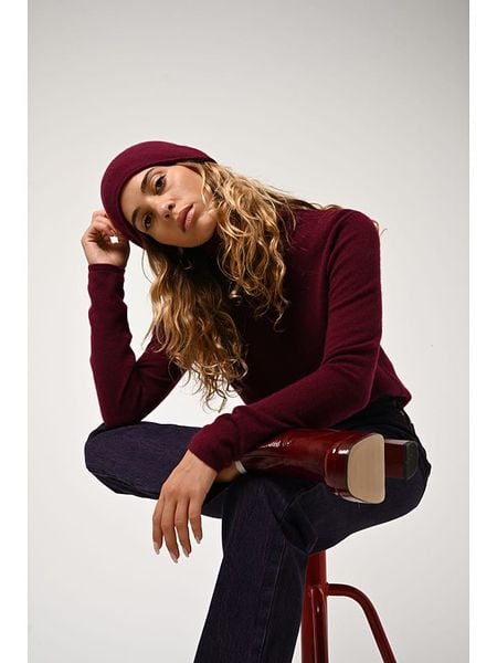 AUTHENTIC CASHMERE Kaszmirowy golf "Bise" w kolorze bordowym rozmiar: XXL. Czerwone golfy damskie AUTHENTIC CASHMERE, xxl, bez wzorów, z kaszmiru, bez ramiączek. Za 364.56 zł.