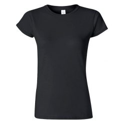 Damska Koszulka Softstyle O Średniej Grubości. Czarne bluzki damskie GILDAN, xl, bez wzorów, sportowe, bez kołnierzyka, bez ramiączek. Za 44.99 zł.
