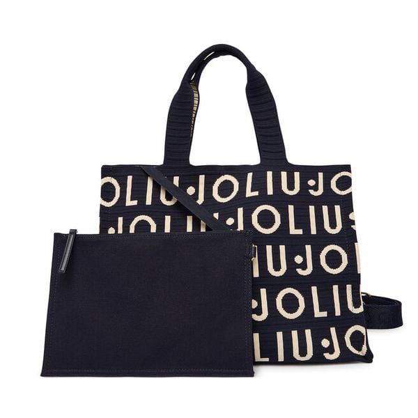 Torebka Liu Jo. Czarne shopper bag Liu Jo, bez wzorów, bez dodatków. Za 499.99 zł.