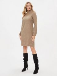 Tom Tailor Sukienka dzianinowa 1039164 Beżowy Regular Fit. Brązowe sukienki damskie Tom Tailor, bez wzorów, z dzianiny, bez ramiączek. Za 379.99 zł.