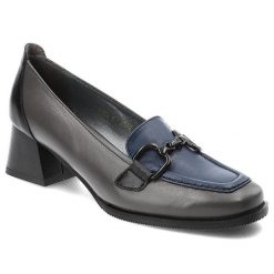 Granatowe Półbuty Armodo Skórzane Eleganckie Buty Na Obcasie. Niebieskie półbuty damskie Armodo, na wiosnę, bez wzorów, ze skóry, bez obcasa, na obcasie, bez zapięcia. Za 369.00 zł.