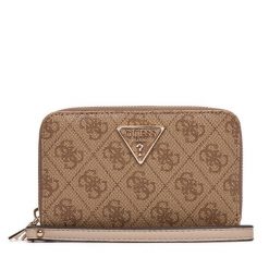 Portfel Guess. Brązowe portfele damskie Guess, z aplikacjami. Za 259.99 zł.