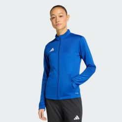 Bluza dresowa Entrada26. Białe bluzy damskie Adidas, bez wzorów, z dresówki, bez kaptura. Za 121.99 zł.