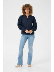 Kaffe Bluzka w kolorze granatowym rozmiar: 40. Niebieskie bluzki damskie Kaffe, bez wzorów, z bawełny, bez kołnierzyka, bez ramiączek. Za 117.45 zł.